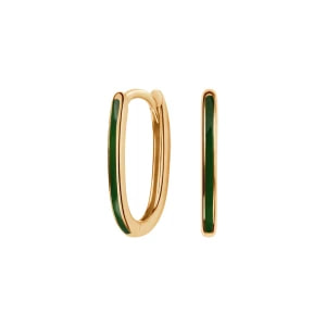 Zdjęcie produktu Kolczyki złote pokryte zieloną emalią - Mini Mini - Biżuteria YES