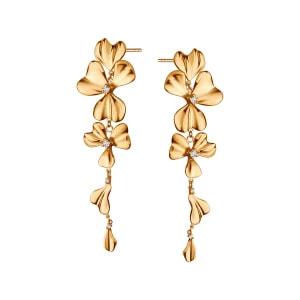 Zdjęcie produktu Kolczyki złote z cyrkoniami - kwiaty - Femini Femini - Biżuteria YES