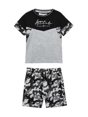 Zdjęcie produktu Komplet ubrań dla chłopca - T-shirt z bawełny i krótkie spodenki moro Minoti