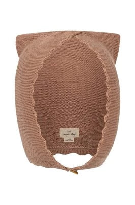 Zdjęcie produktu Konges Sløjd czapka niemowlęca kolor beżowy z cienkiej dzianiny wełniana