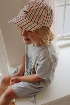 Zdjęcie produktu Konges Sløjd czapka z daszkiem bawełniana dziecięca kolor czerwony wzorzysta