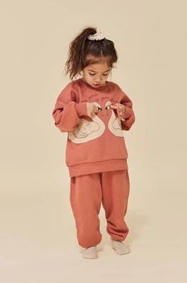 Zdjęcie produktu Konges Sløjd spodnie dresowe dziecięce kolor różowy gładkie