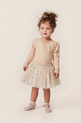 Zdjęcie produktu Konges Sløjd sukienka dziecięca kolor beżowy mini rozkloszowana