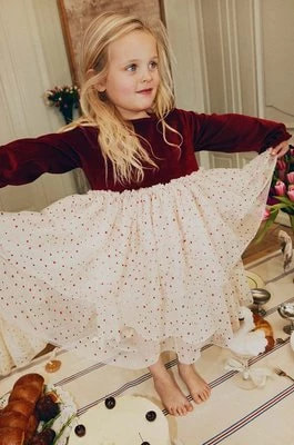 Zdjęcie produktu Konges Sløjd sukienka dziecięca kolor bordowy mini rozkloszowana