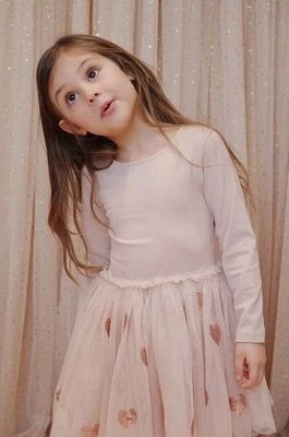 Zdjęcie produktu Konges Sløjd sukienka dziecięca kolor brązowy mini rozkloszowana