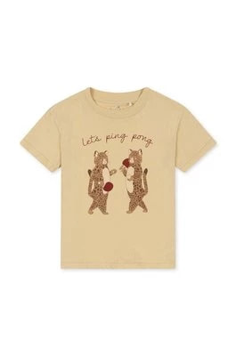 Zdjęcie produktu Konges Sløjd t-shirt bawełniany dziecięcy kolor beżowy z nadrukiem