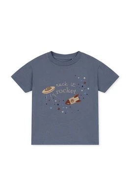 Zdjęcie produktu Konges Sløjd t-shirt bawełniany dziecięcy kolor niebieski z nadrukiem