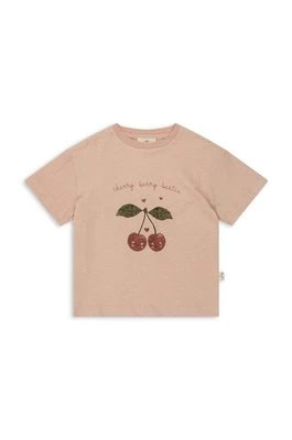Zdjęcie produktu Konges Sløjd t-shirt z domieszką lnu kolor różowy