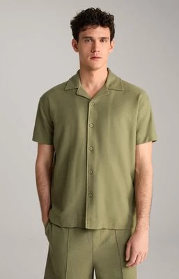 Zdjęcie produktu Koszula bawełniana Damian w kolorze oliwkowym z fakturą Joop