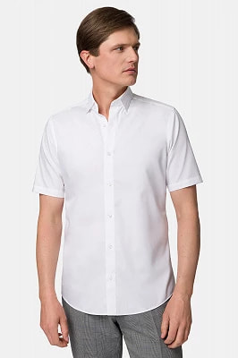 Zdjęcie produktu Koszula Biała Bawełniana z Krótkim Rękawem Meghan Lancerto