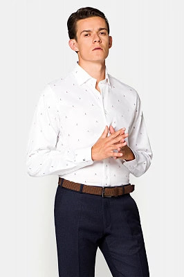 Zdjęcie produktu Koszula Biała Bawełniana z Nadrukiem Żaglówki Regina Lancerto