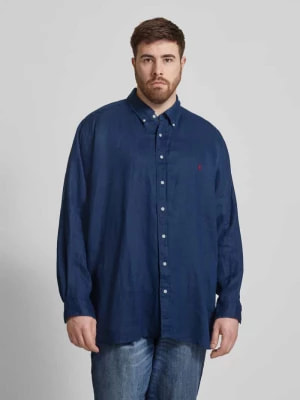 Zdjęcie produktu Koszula lniana PLUS SIZE o kroju straight fit z wyhaftowanym logo Polo Ralph Lauren Big & Tall