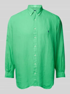 Zdjęcie produktu Koszula lniana PLUS SIZE o kroju straight fit z wyhaftowanym logo Polo Ralph Lauren Big & Tall