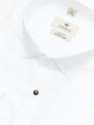 Zdjęcie produktu koszula wincass 3737 na spinki slim fit biała Recman