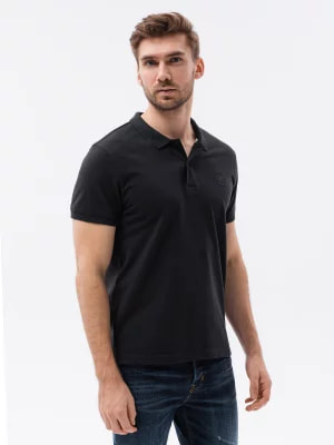 Zdjęcie produktu Koszulka męska polo z dzianiny pique - czarna V1 S1374
 -                                    M