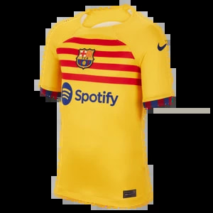 Zdjęcie produktu Koszulka piłkarska dla dużych dzieci Nike Dri-FIT FC Barcelona Stadium 2023/24 (wersja czwarta) - Żółty