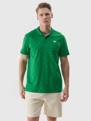 Zdjęcie produktu Koszulka polo regular męska - zielona 4F