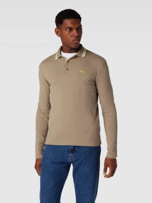 Zdjęcie produktu Koszulka polo z paskami w kontrastowym kolorze model ‘Plisy’ BOSS Green