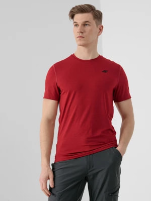 Zdjęcie produktu Koszulka treningowa regular szybkochnąca męska - czerwona 4F