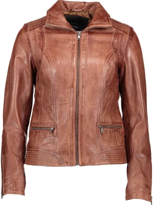 Zdjęcie produktu KRISS Skórzana kurtka "Uma" w kolorze brązowym rozmiar: 36