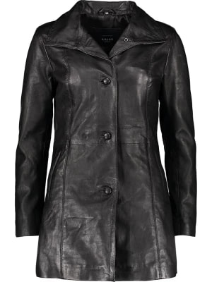 Zdjęcie produktu KRISS Skórzany płaszcz "Aspi" w kolorze czarnym rozmiar: 40