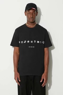 Zdjęcie produktu KSUBI t-shirt bawełniany kolor czarny z nadrukiem