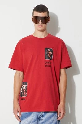 Zdjęcie produktu KSUBI t-shirt bawełniany kolor czerwony z nadrukiem