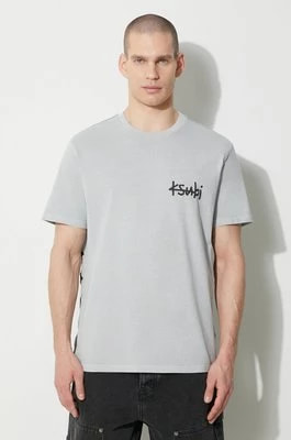 Zdjęcie produktu KSUBI t-shirt bawełniany lock up kash ss tee męski kolor szary z nadrukiem MPS24TE002