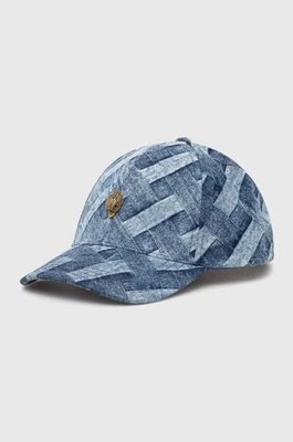 Zdjęcie produktu Kurt Geiger London czapka z daszkiem jeansowa kolor niebieski wzorzysta