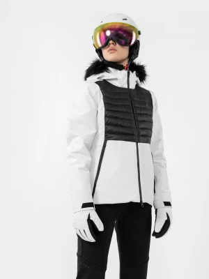 Zdjęcie produktu Kurtka narciarska 4FPRO z wypełnieniem z recyklingu PrimaLoft Black damska - biała