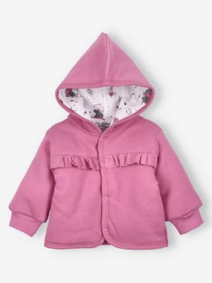 Zdjęcie produktu Kurtka niemowlęca z bawełny organicznej dla dziewczynki- rożowa NINI