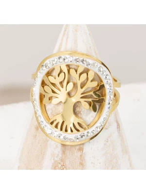 Zdjęcie produktu LA CHIQUITA Pozłacany pierścionek z kryształami rozmiar: onesize