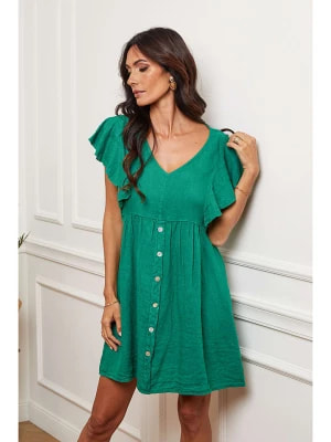 Zdjęcie produktu La Compagnie Du Lin Lniana sukienka w kolorze zielonym rozmiar: XL