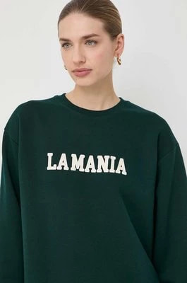 Zdjęcie produktu La Mania bluza damska kolor zielony z nadrukiem