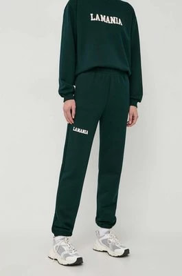 Zdjęcie produktu La Mania spodnie dresowe kolor zielony high waist