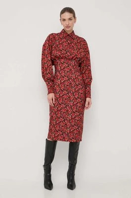 Zdjęcie produktu La Mania sukienka kolor czerwony midi prosta