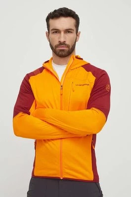 Zdjęcie produktu LA Sportiva bluza sportowa Existence Hoody kolor pomarańczowy z kapturem wzorzysta P53102320