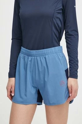 Zdjęcie produktu LA Sportiva szorty sportowe Sudden damskie kolor niebieski wzorzyste medium waist Q58644643