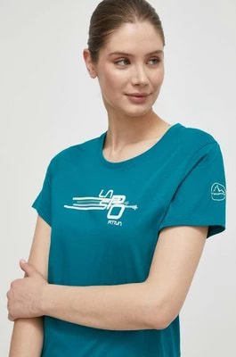 Zdjęcie produktu LA Sportiva t-shirt Stripe Cube damski kolor zielony O94733733