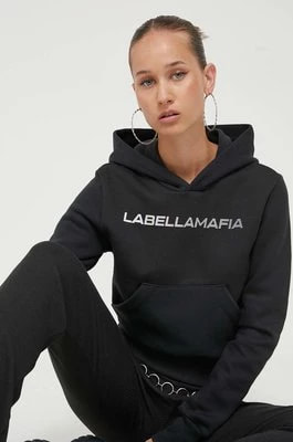Zdjęcie produktu LaBellaMafia bluza damska kolor czarny z kapturem z nadrukiem