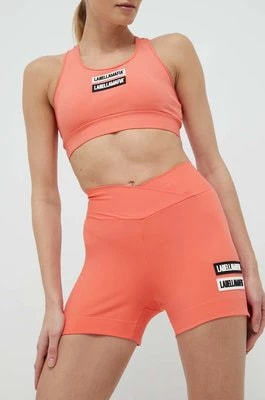 Zdjęcie produktu LaBellaMafia szorty treningowe Go On damskie kolor pomarańczowy z aplikacją high waist
