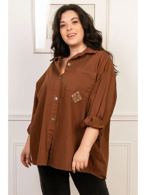 Zdjęcie produktu Lacony Paris Bluzka "Rina" w kolorze jasnobrązowym rozmiar: 46/48