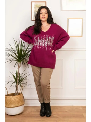Zdjęcie produktu Lacony Paris Sweter "Sally" w kolorze śliwkowym rozmiar: 54/56