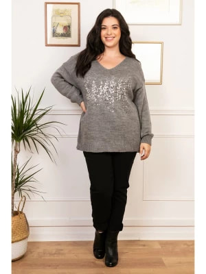 Zdjęcie produktu Lacony Paris Sweter "Sally" w kolorze szarym rozmiar: 54/56