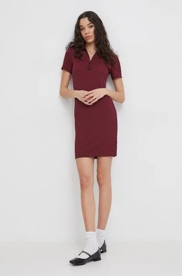 Zdjęcie produktu Lacoste sukienka kolor bordowy mini dopasowana