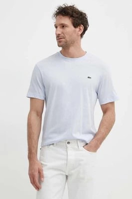 Zdjęcie produktu Lacoste t-shirt bawełniany kolor niebieski gładki