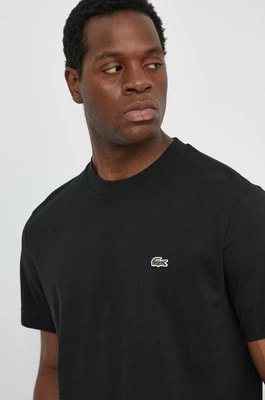 Zdjęcie produktu Lacoste t-shirt bawełniany męski kolor czarny gładki