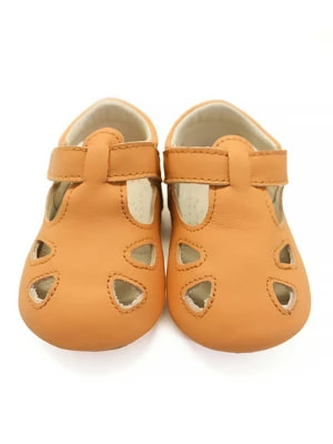 Zdjęcie produktu Lait et Miel Skórzane buty "Archie" w kolorze pomarańczowym do raczkowania rozmiar: 23