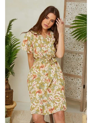 Zdjęcie produktu L'armoire de Suzette Sukienka w kolorze oliwkowo-kremowym rozmiar: 36/38