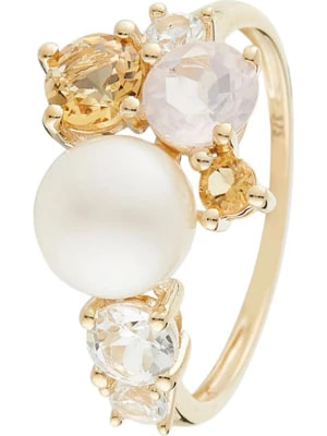 Zdjęcie produktu DIAMOND & CO Złoty pierścionek "Pikine" z kamieniami szlachetnymi rozmiar: 58